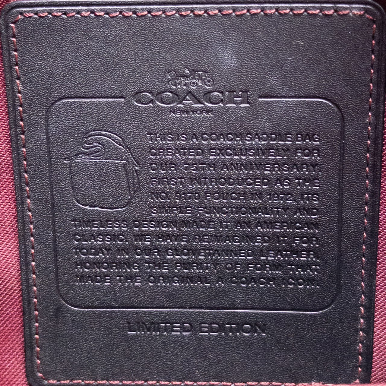 Coach Limited Edition 75th Anniversary Saddle Bag