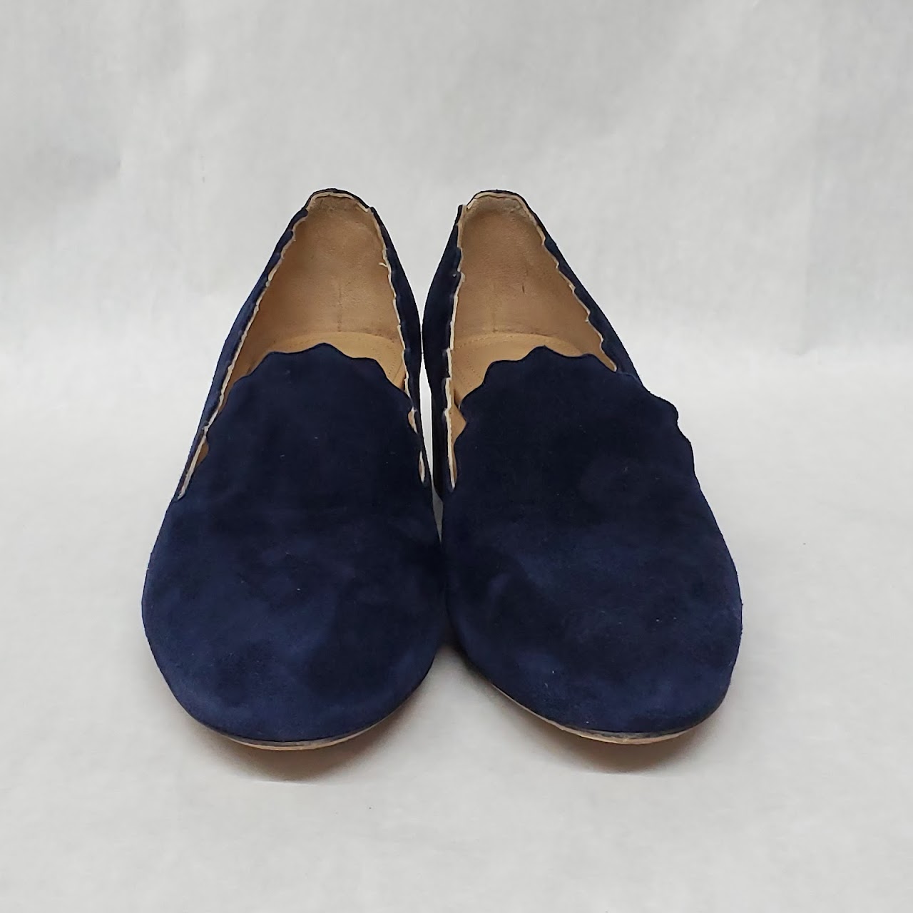 Chloé Scalloped Heeled Loafers