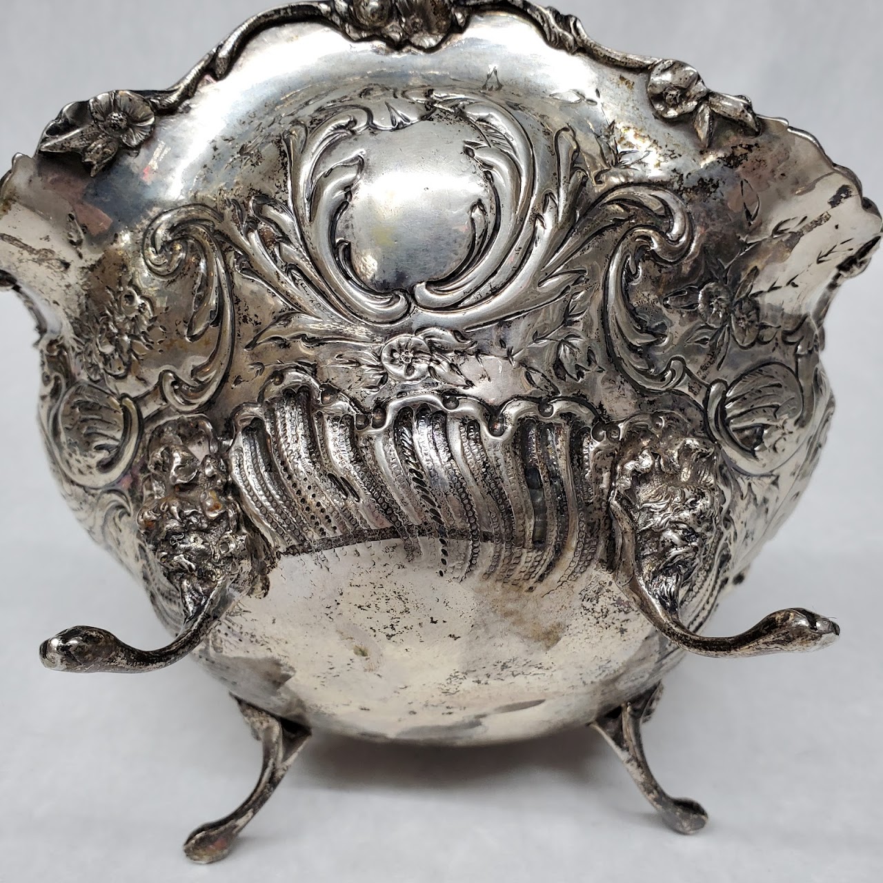 800 Silver Georgian Style Footed Dish