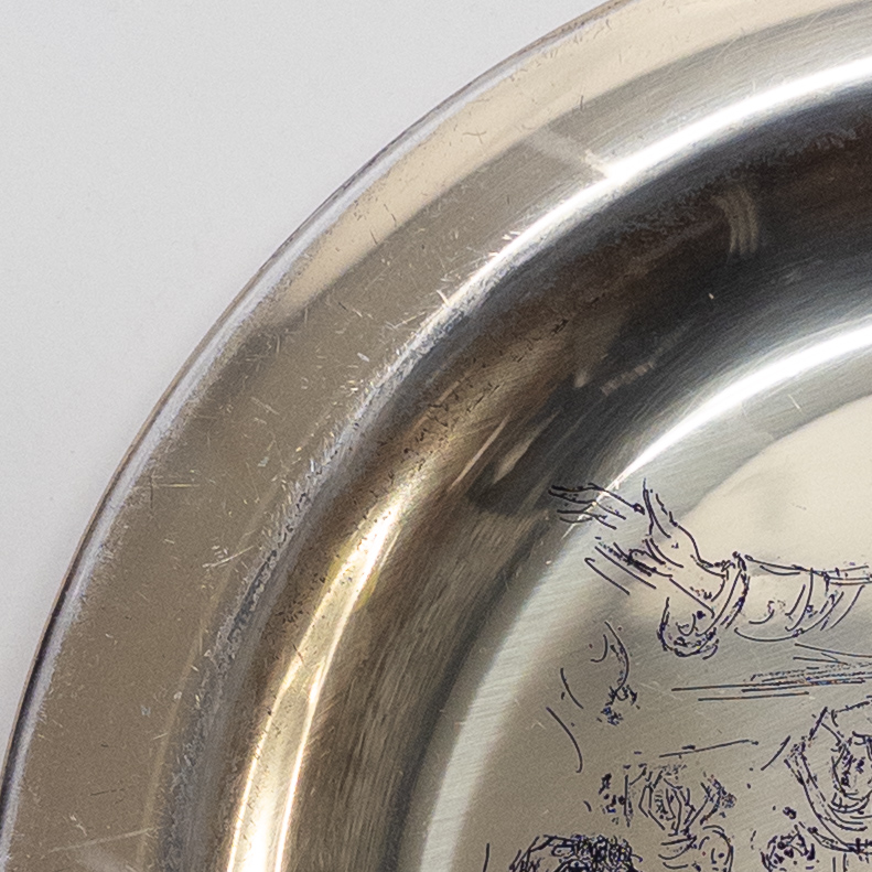 Sterling Silver Set of Three Judaica Themed Plates