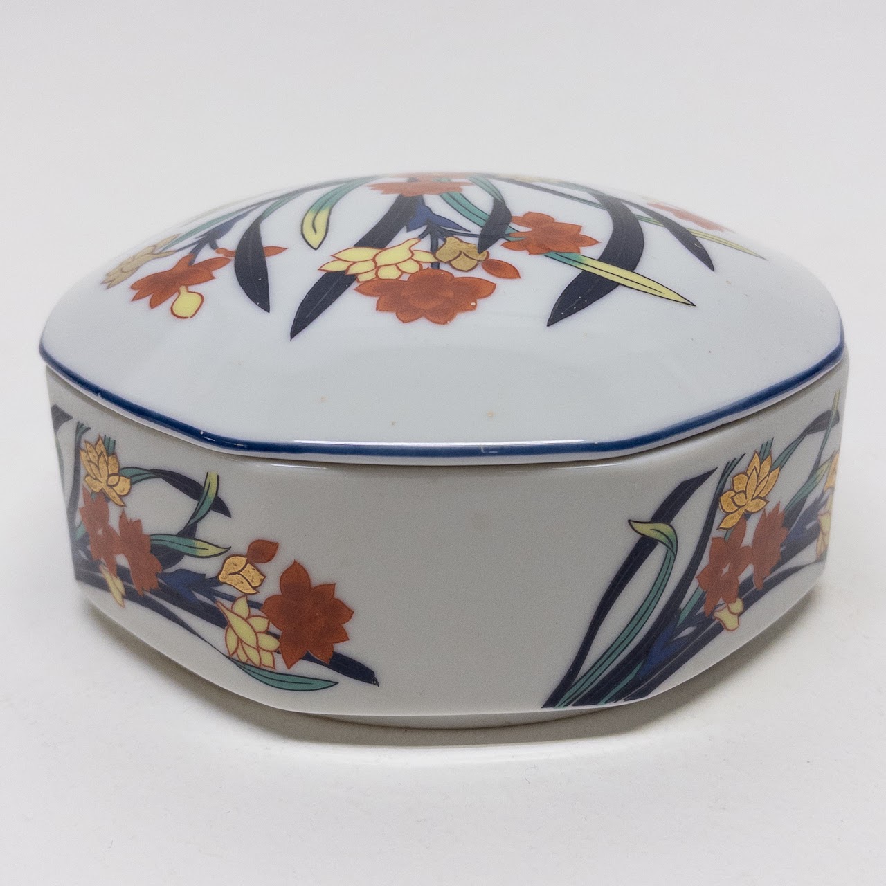 Tiffany & Co. Floral Lidded Porcelain Dresser Box