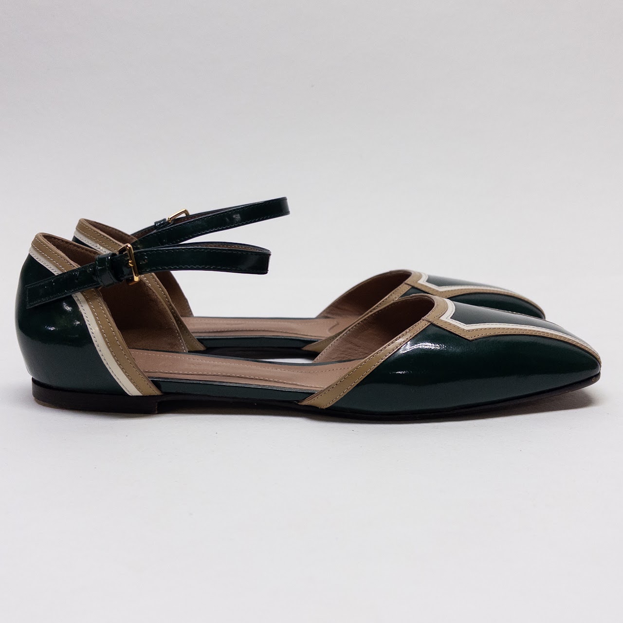 Marni Tri Color Patent Leather Flats