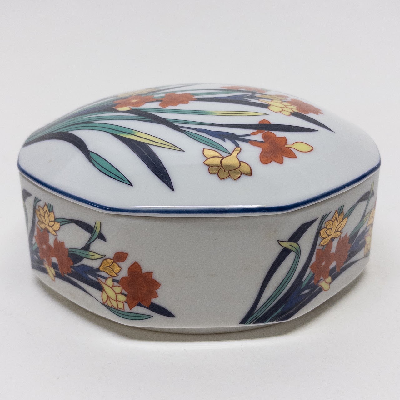 Tiffany & Co. Floral Lidded Porcelain Dresser Box