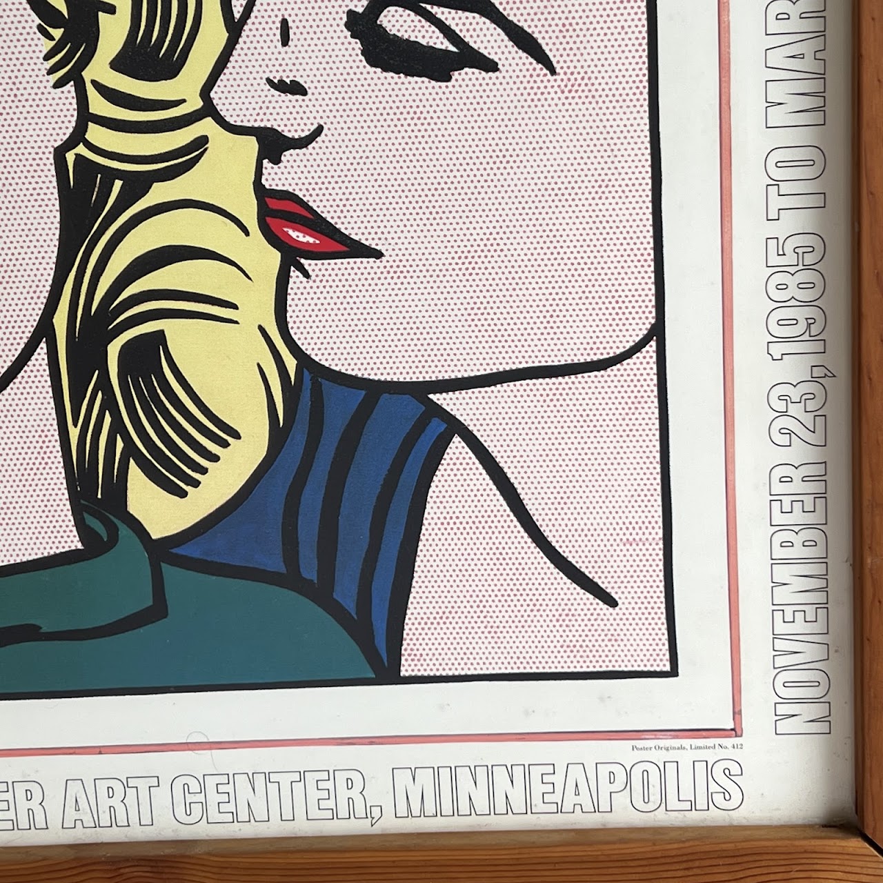 Roy Lichtenstein 'Eddie Diptych' Walker Art Center Exhibition Poster, 1986