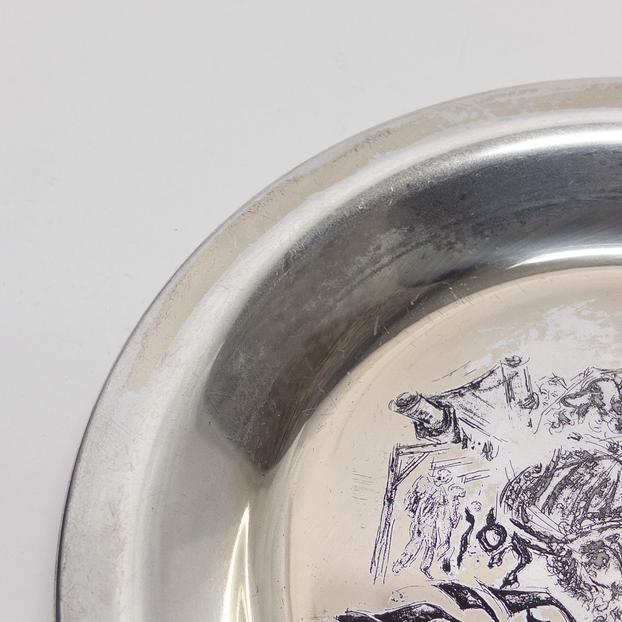 Sterling Silver Set of Three Judaica Themed Plates