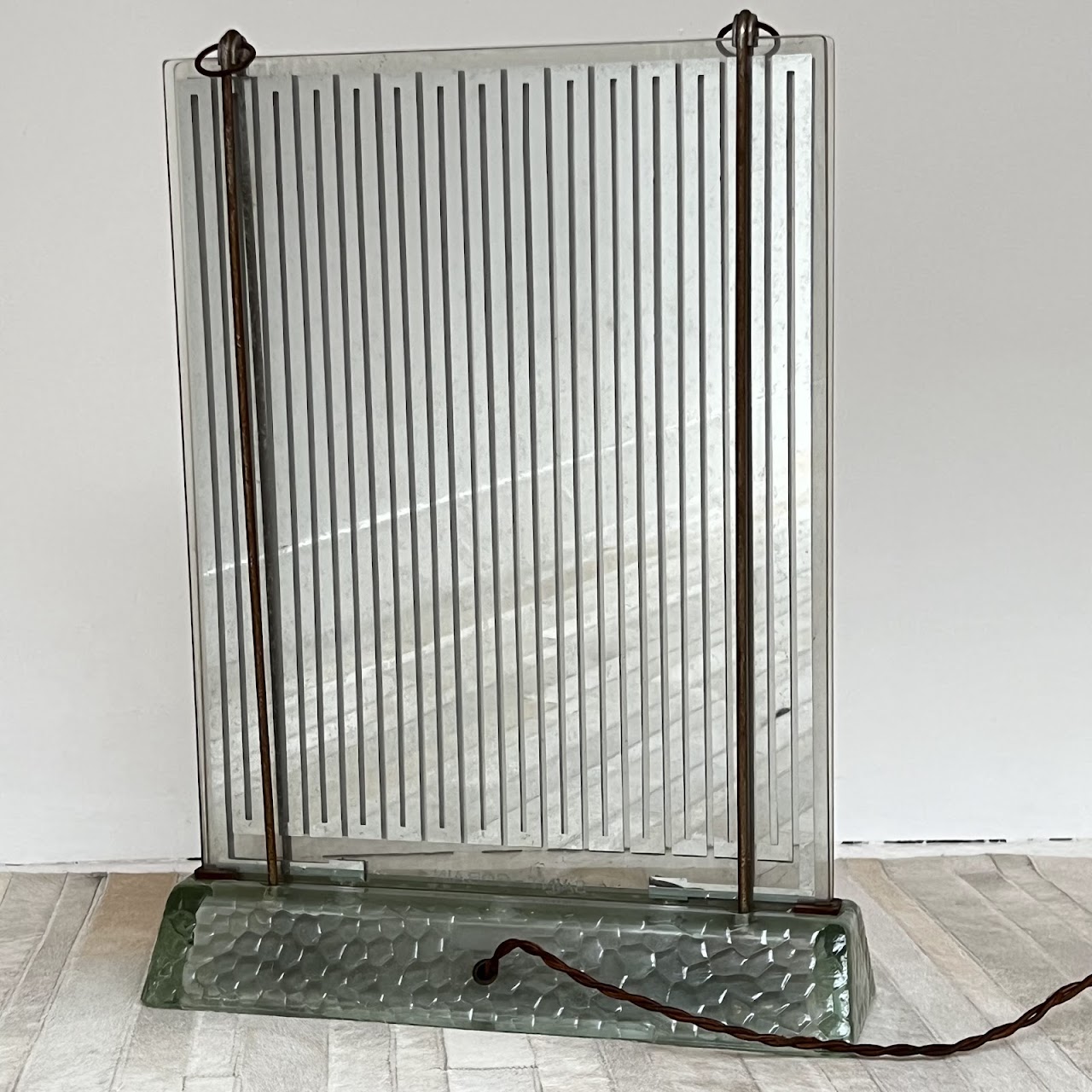 René-André Coulon French Art Deco 'Radiever' Illuminated Electric Glass Radiator Pair