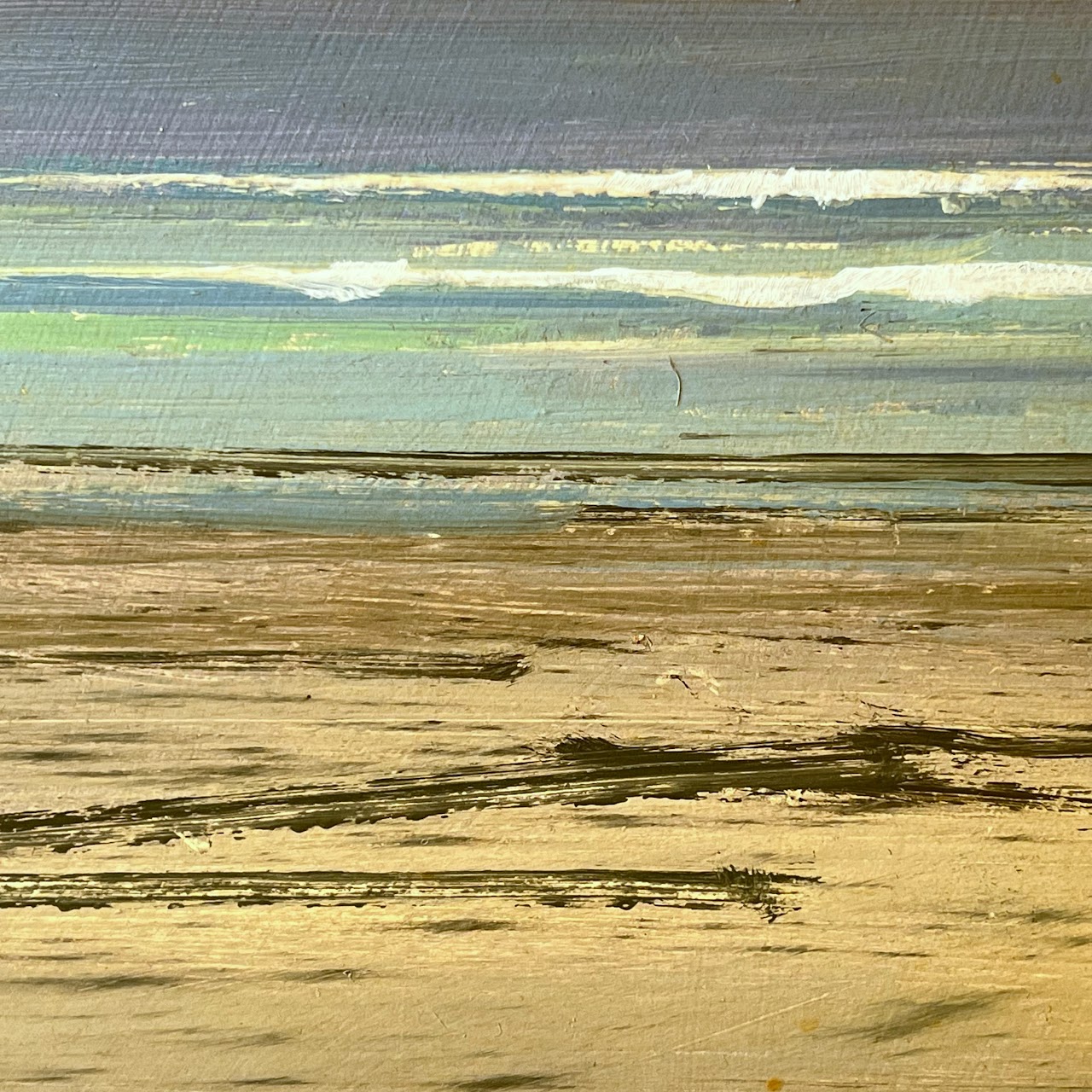 Robert R. Blisss 'Two Boys on Beach' Signed Oil Painting, 1968