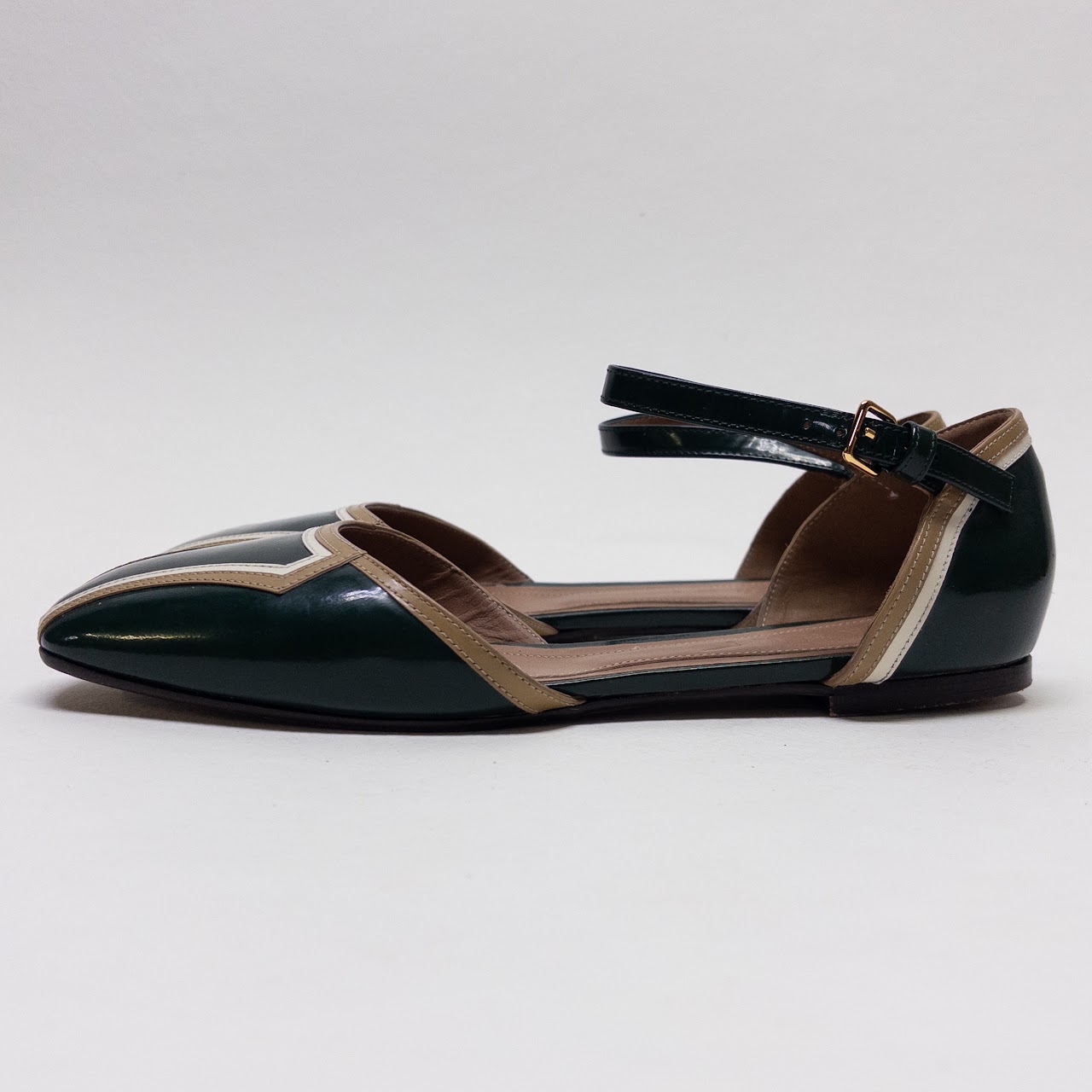 Marni Tri Color Patent Leather Flats