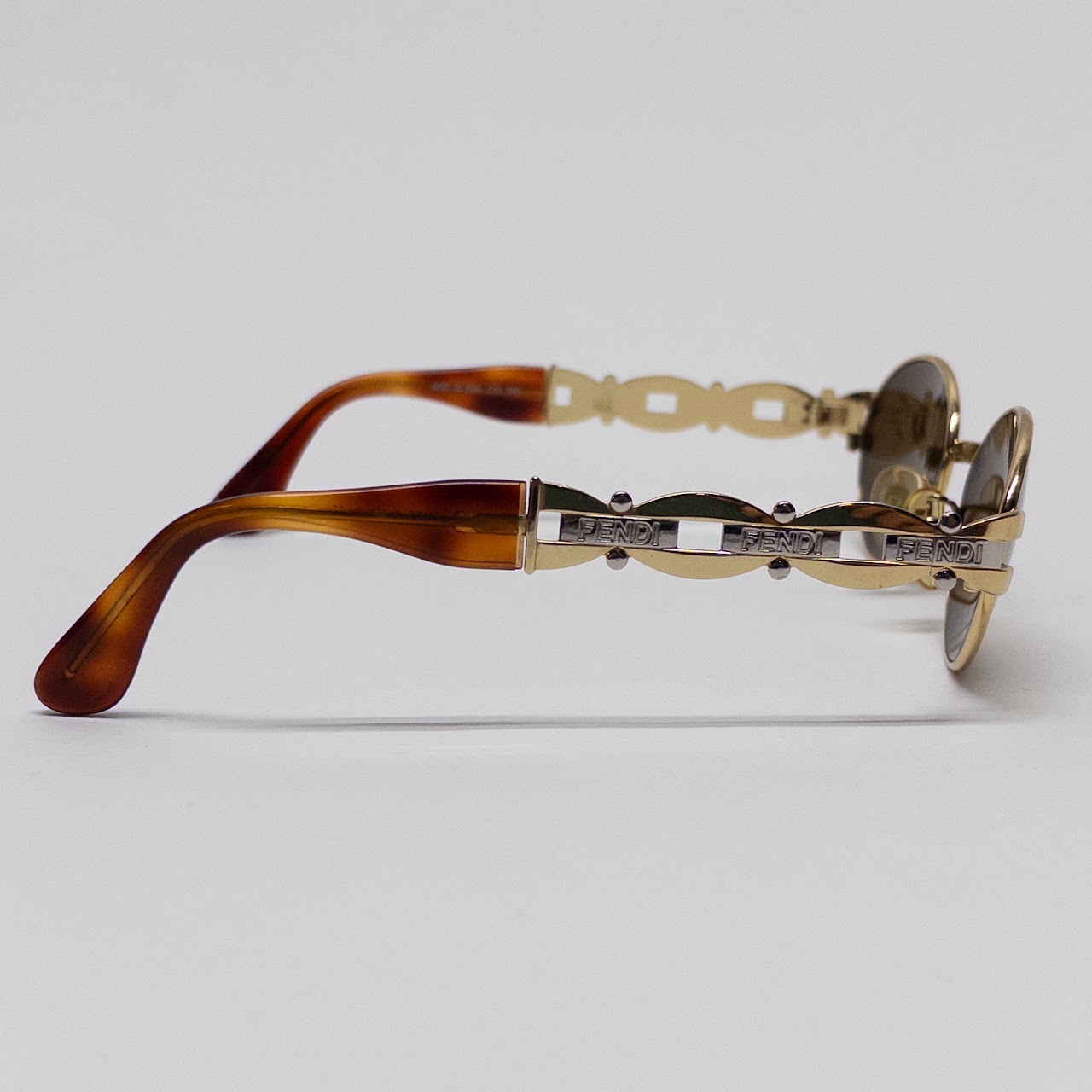 Fendi Oval Vintage Gold Chain Sunglasses