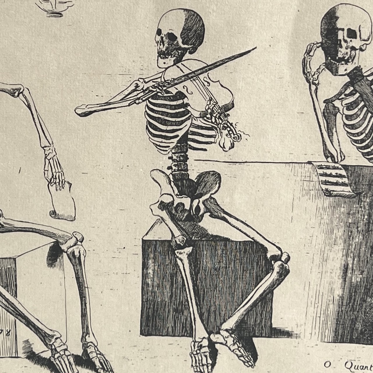 After Jacques Gamelin 'O Quanto Ci Deve Dare Pensiere' Memento Mori Vintage Print