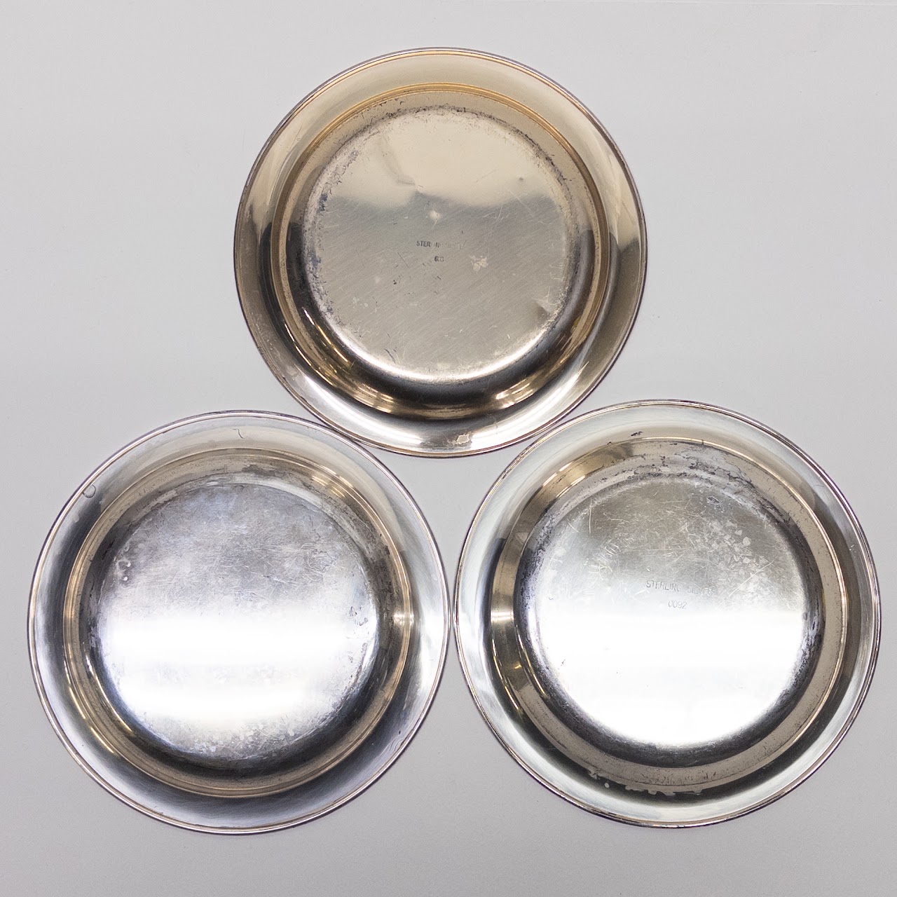 Sterling Silver Set of Three Judaica Themed Plates