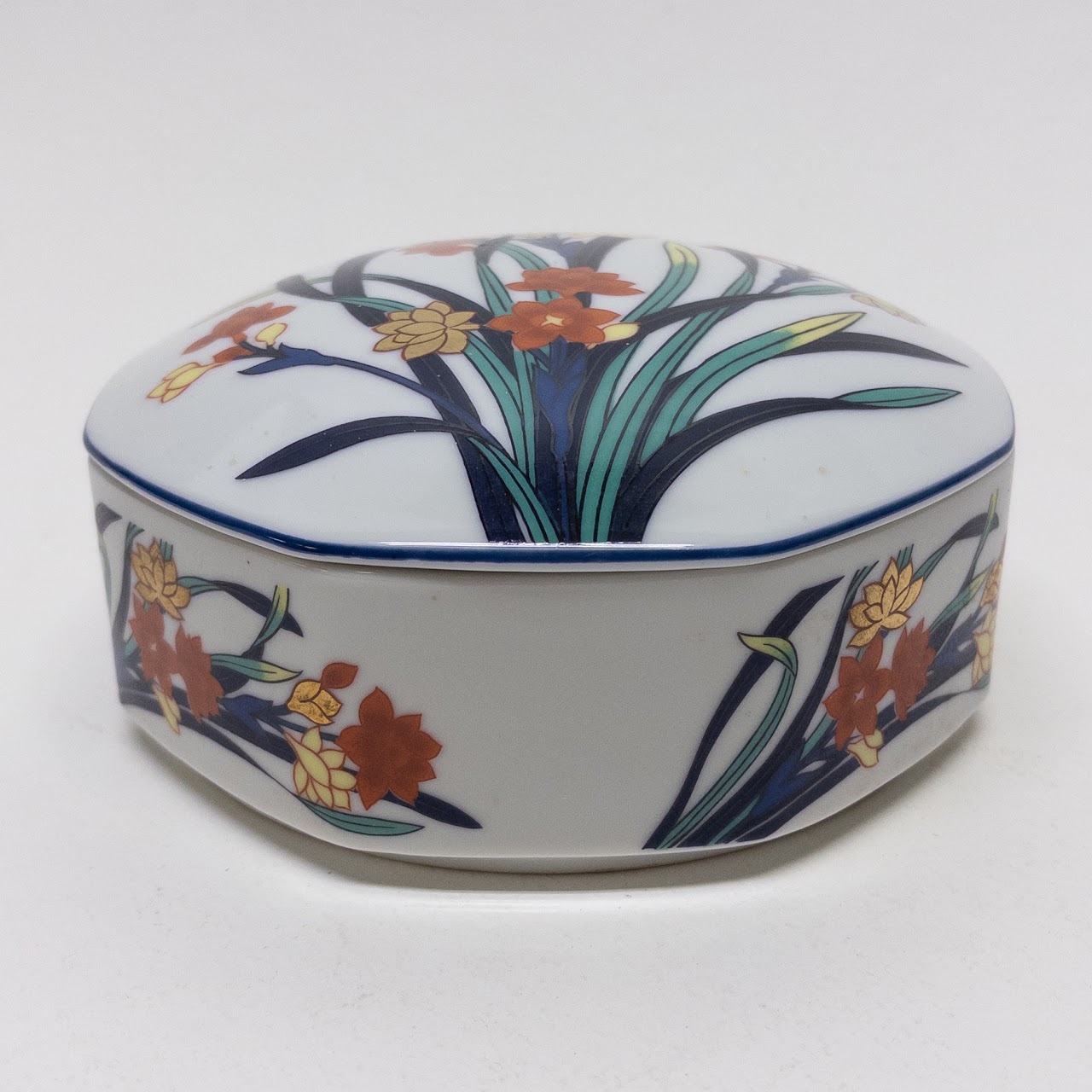 Tiffany & Co. Floral Lidded Porcelain Dresser Box