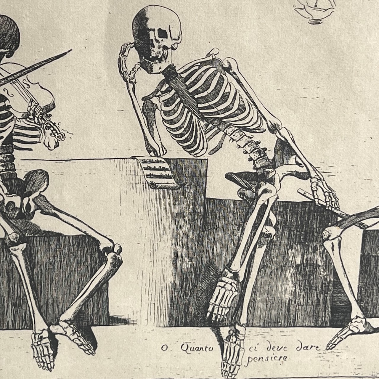 After Jacques Gamelin 'O Quanto Ci Deve Dare Pensiere' Memento Mori Vintage Print