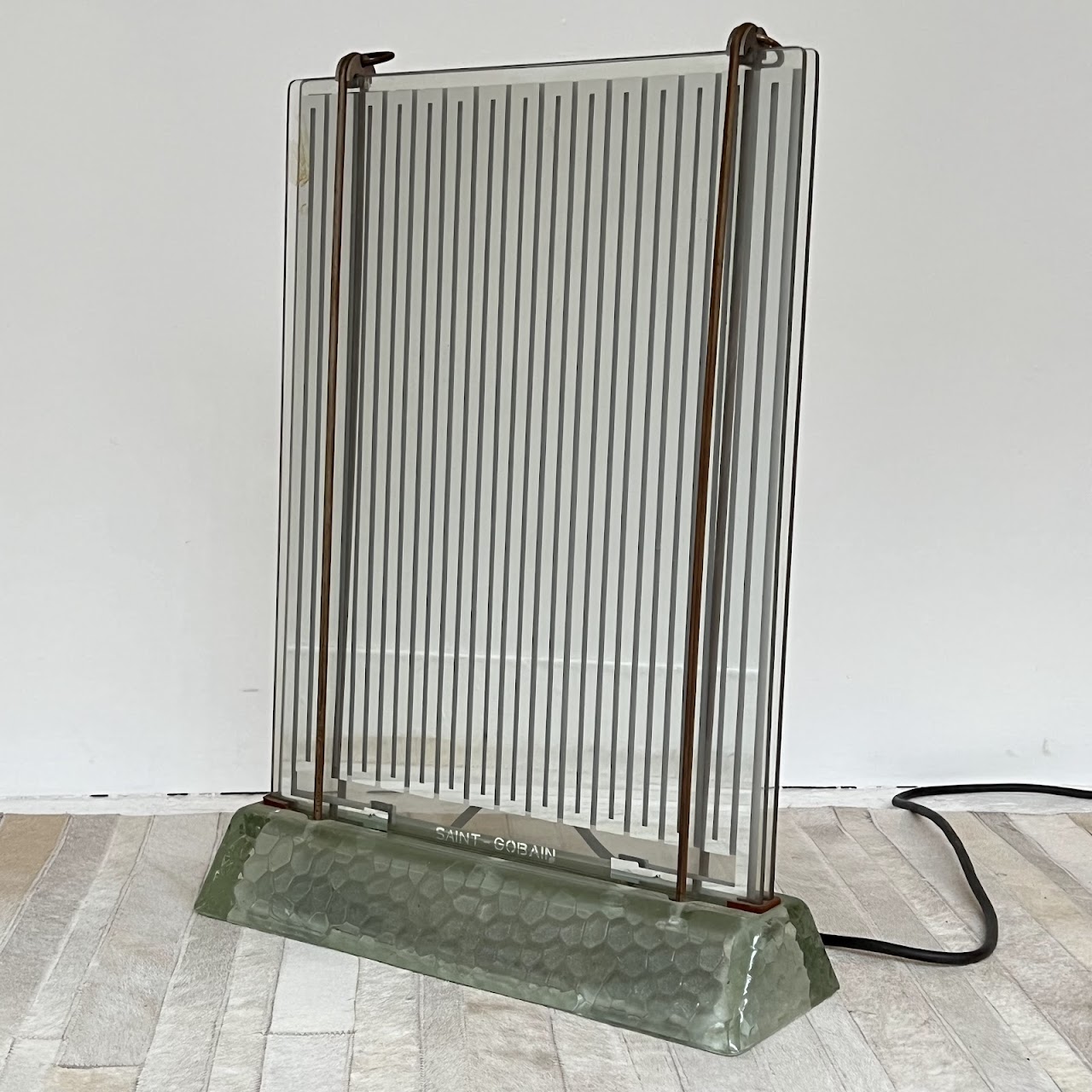 René-André Coulon French Art Deco 'Radiever' Illuminated Electric Glass Radiator Pair