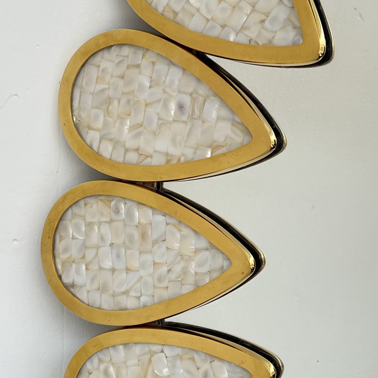 Jonathan Adler Mother of Pearl Inlaid Petal Mirror