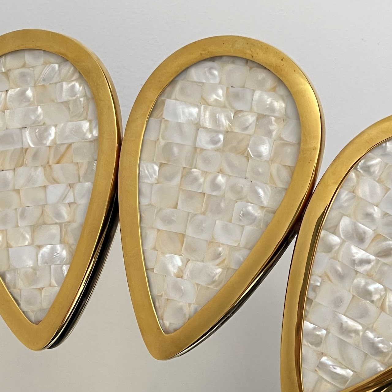 Jonathan Adler Mother of Pearl Inlaid Petal Mirror