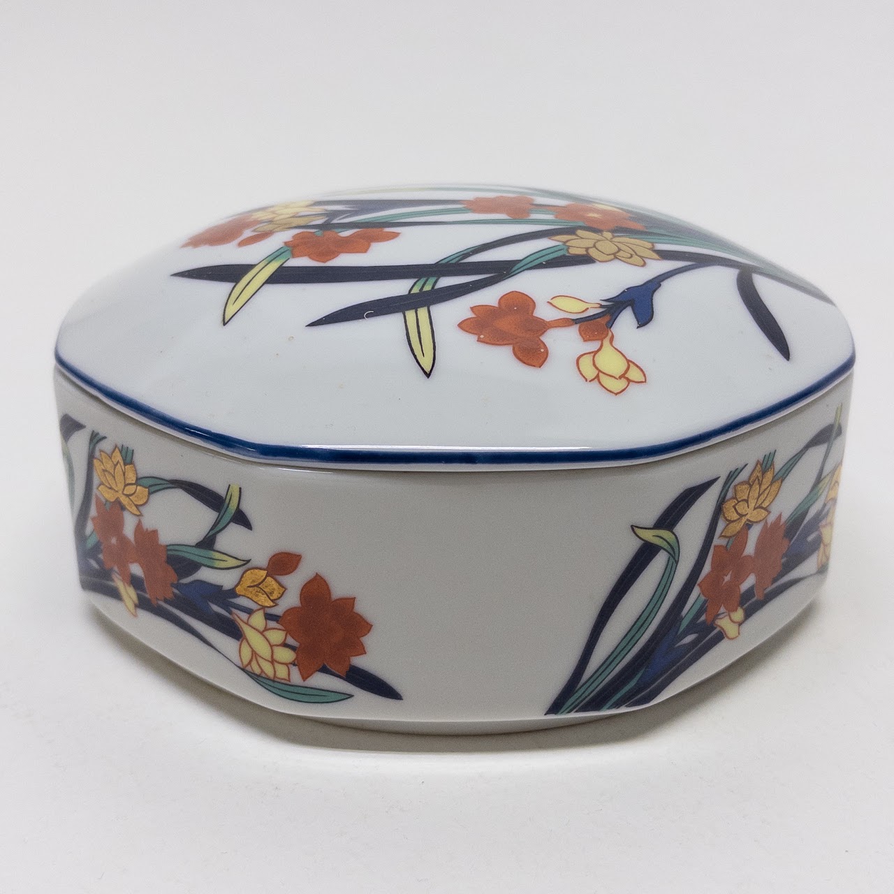 Tiffany & Co. Floral Lidded Porcelain Dresser Box