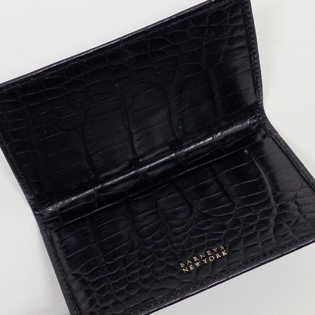 Barney's New York Alligator Card Wallet