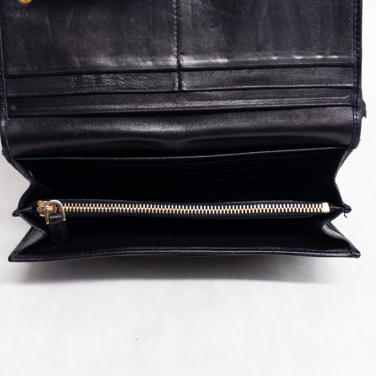 Prada Ruched Leather Continental Wallet