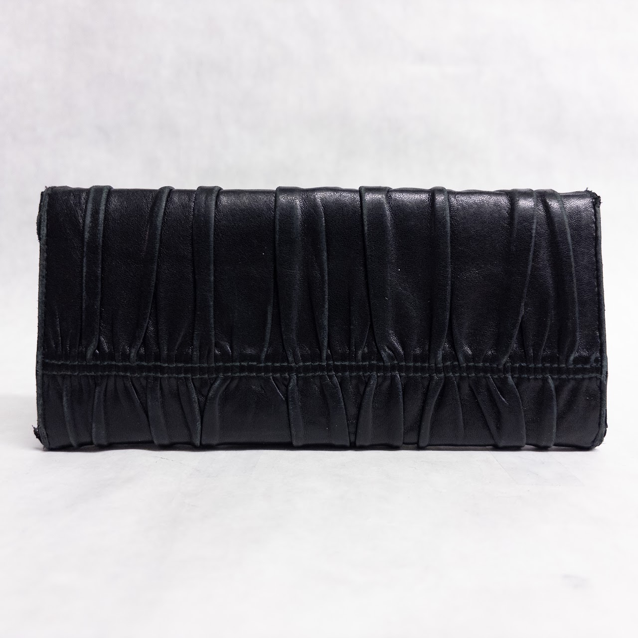 Prada Ruched Leather Continental Wallet