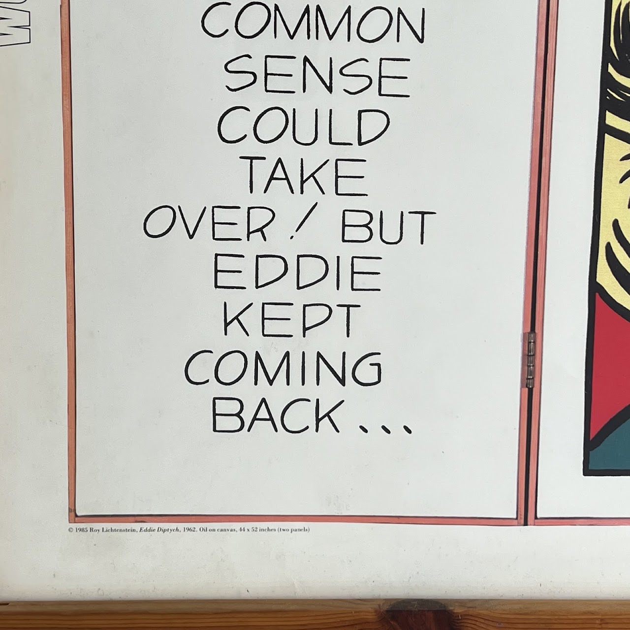 Roy Lichtenstein 'Eddie Diptych' Walker Art Center Exhibition Poster, 1986