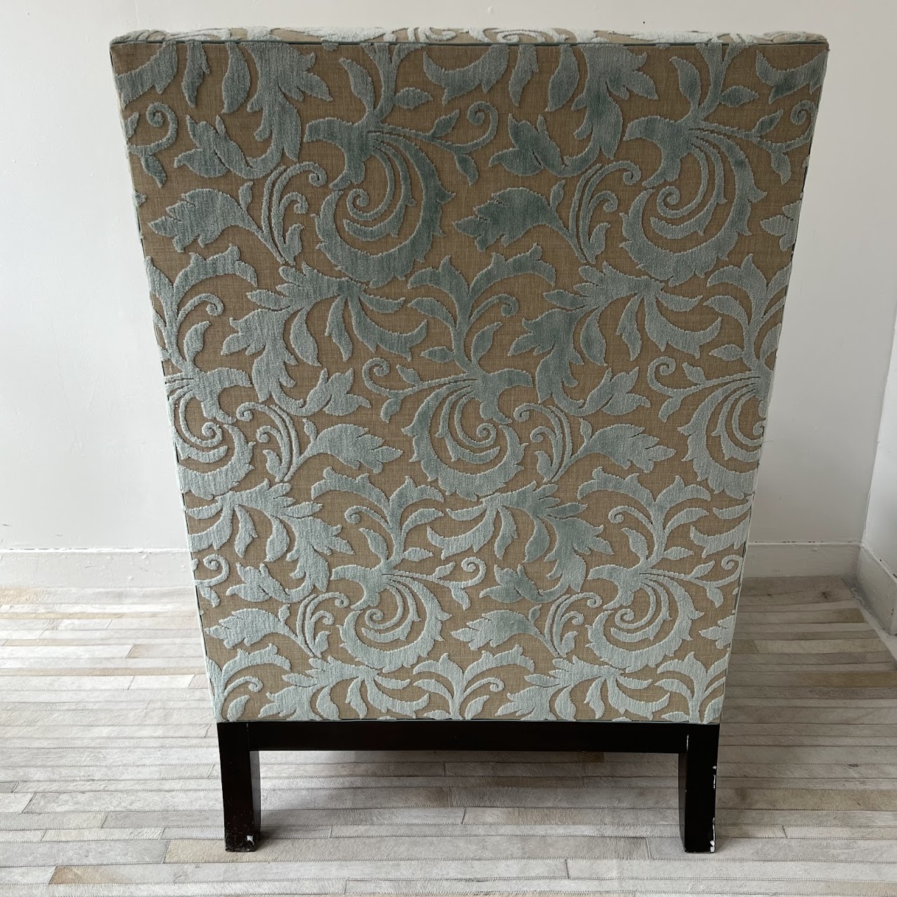 Christian Grevstad Foliate Cut Chenille Velvet Armchair #1