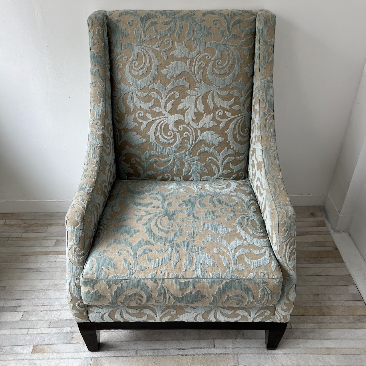 Christian Grevstad Foliate Cut Chenille Velvet Armchair #2