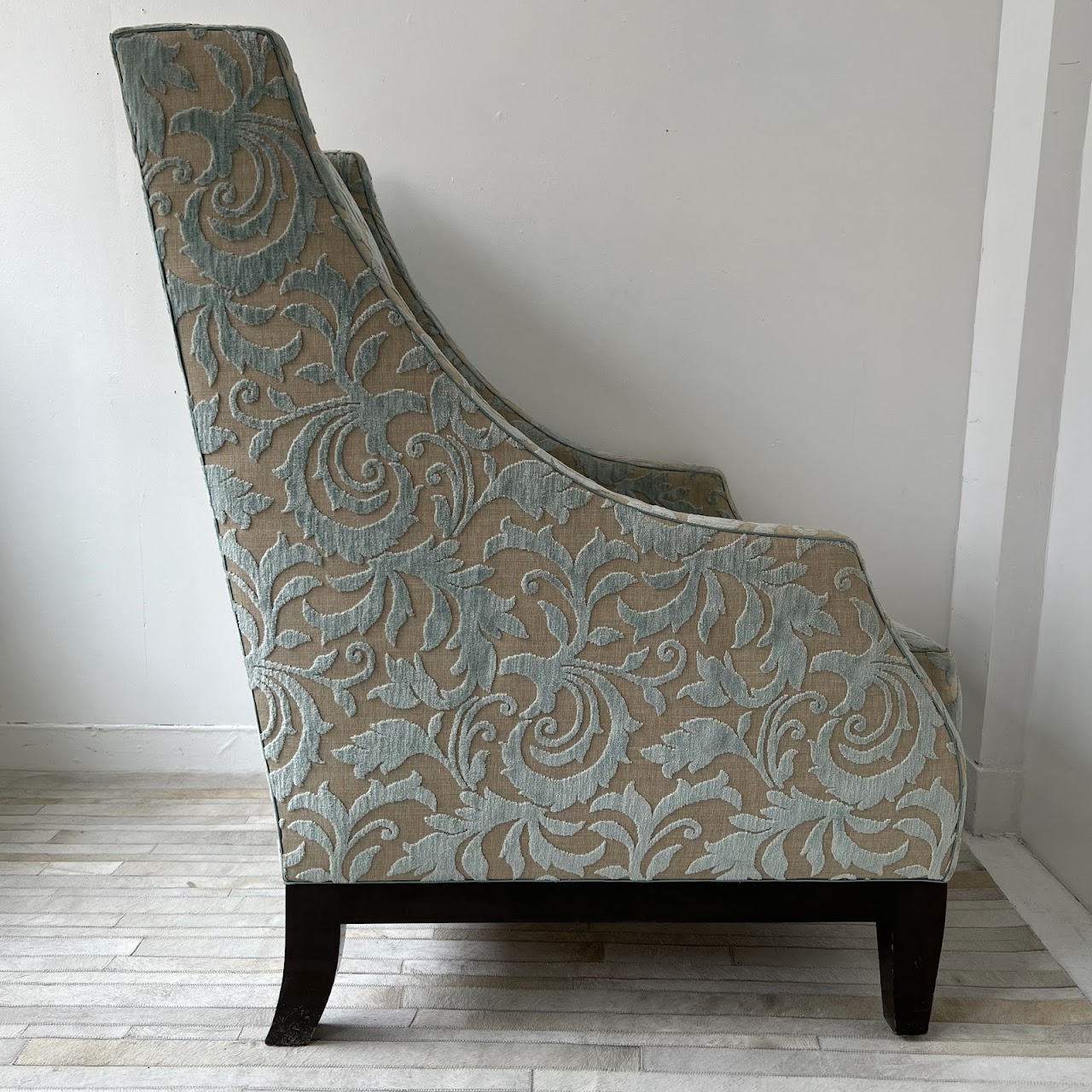 Christian Grevstad Foliate Cut Chenille Velvet Armchair #2