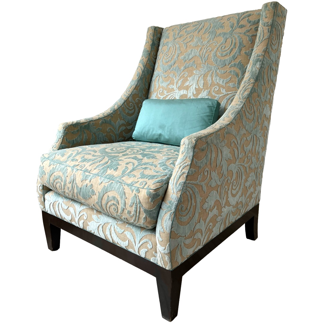 Christian Grevstad Foliate Cut Chenille Velvet Armchair #2