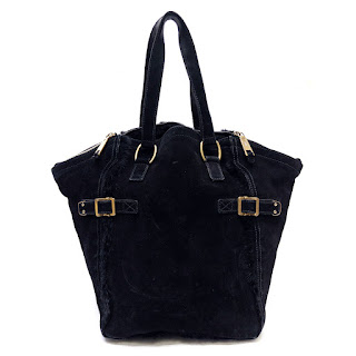 Yves Saint Laurent Medium Downtown Suede and Fur Tote Bag