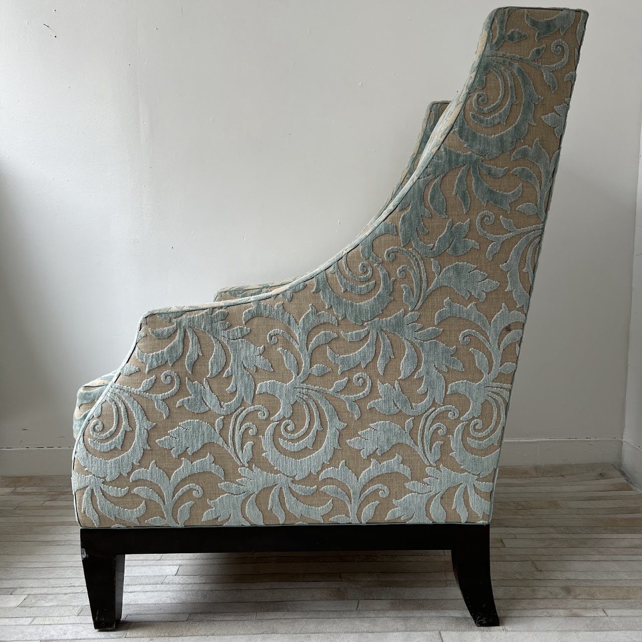 Christian Grevstad Foliate Cut Chenille Velvet Armchair #2