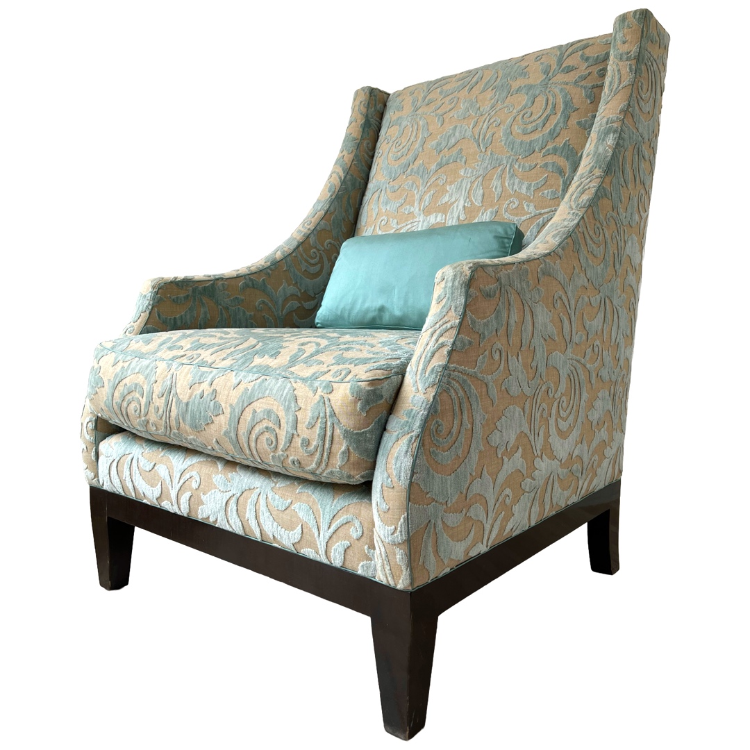 Christian Grevstad Foliate Cut Chenille Velvet Armchair #2