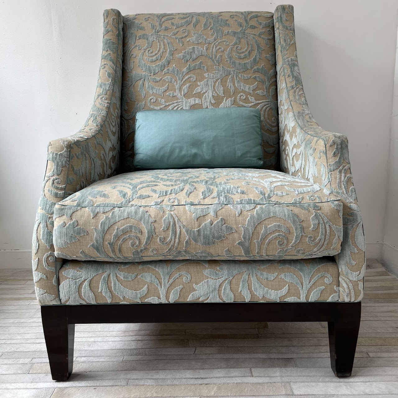 Christian Grevstad Foliate Cut Chenille Velvet Armchair #2