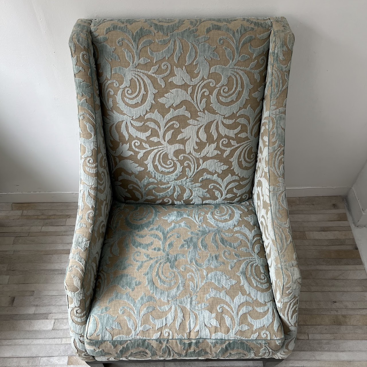 Christian Grevstad Foliate Cut Chenille Velvet Armchair #2