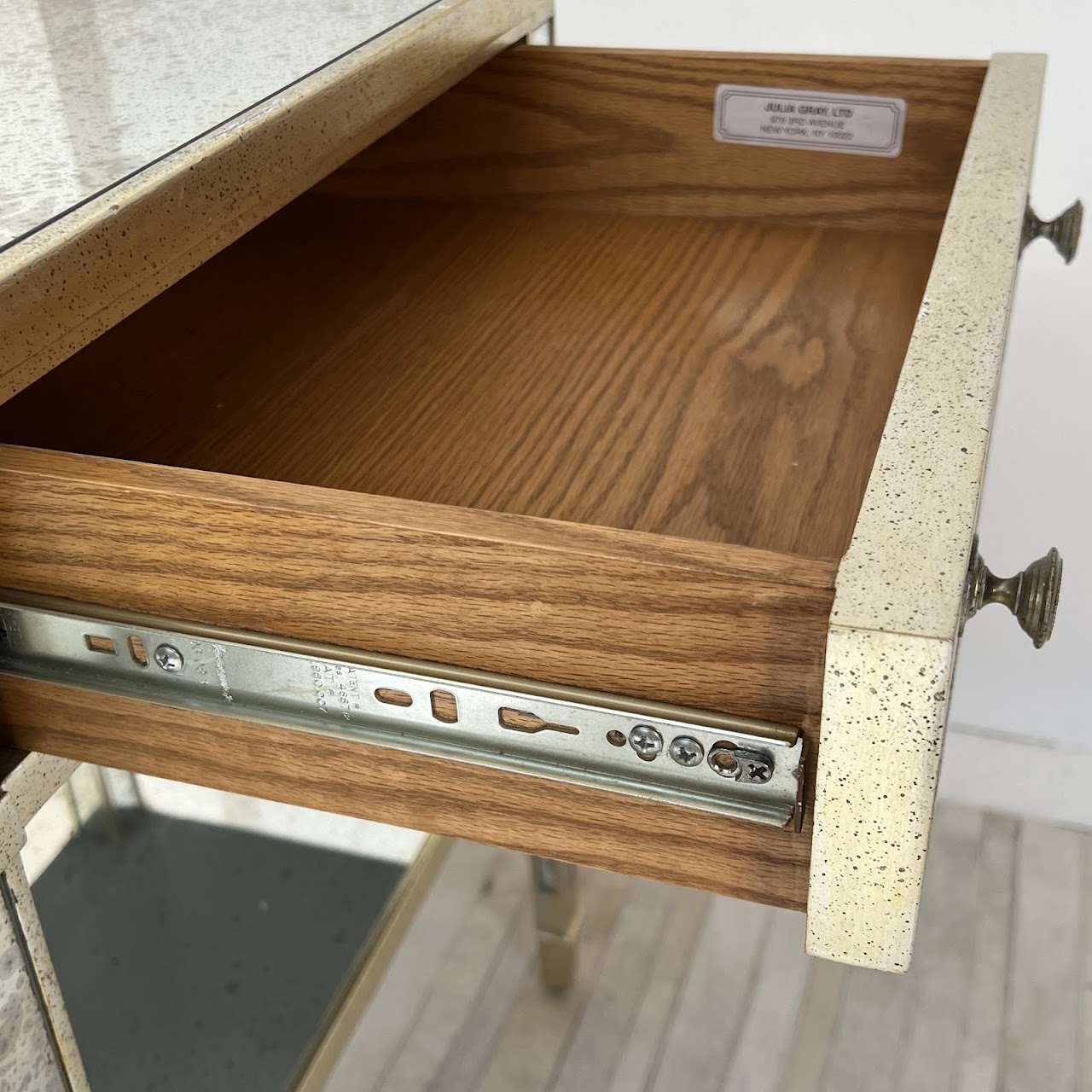 Julia Gray Antiqued Mirrored End Table Pair