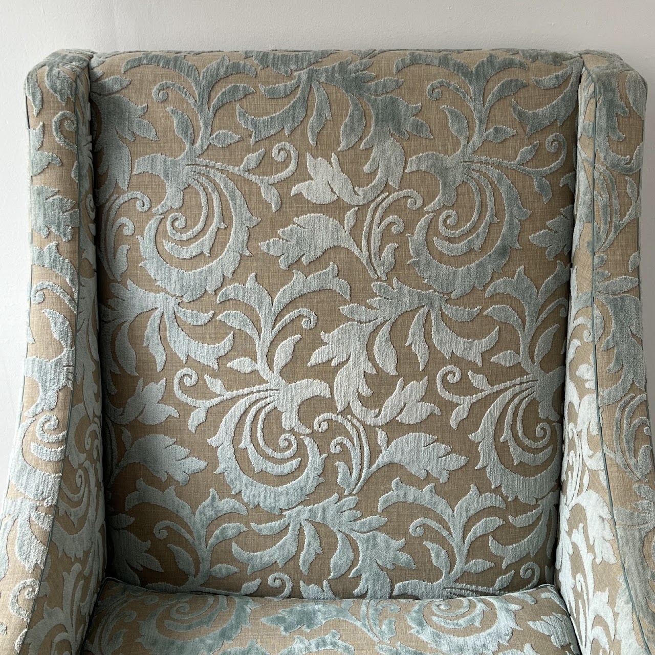 Christian Grevstad Foliate Cut Chenille Velvet Armchair #1