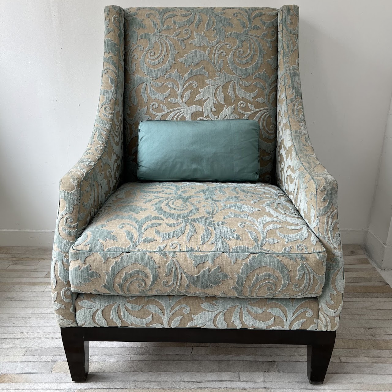 Christian Grevstad Foliate Cut Chenille Velvet Armchair #2