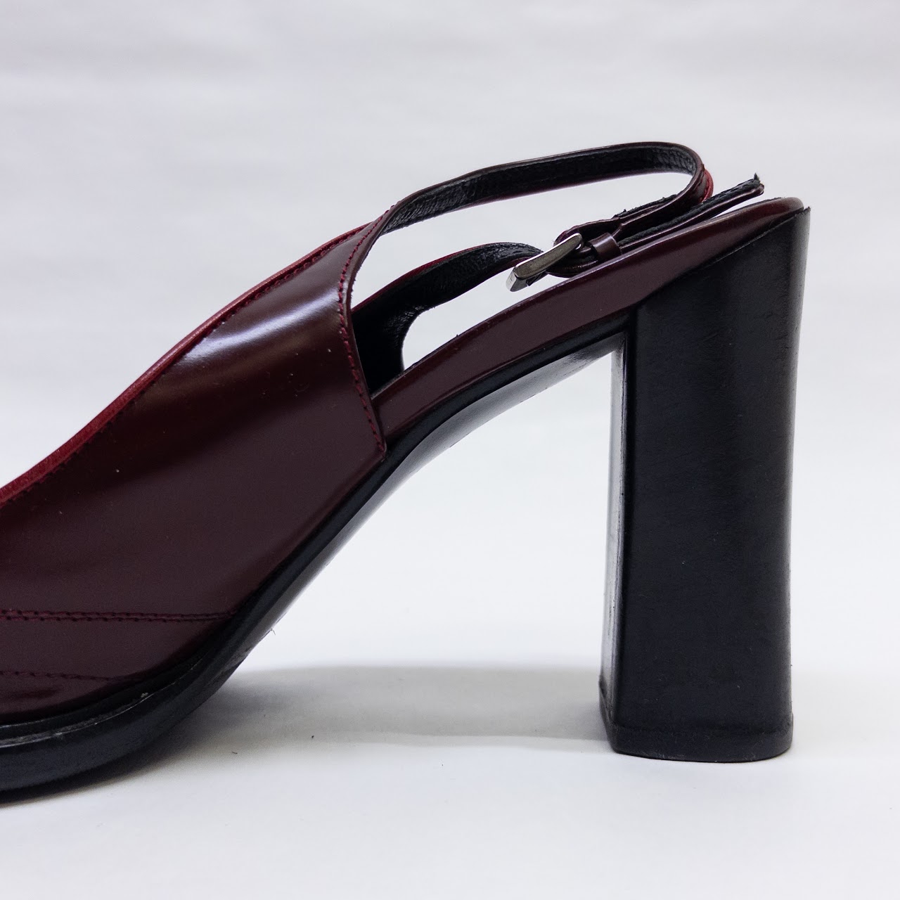 Prada Slingback Chunky Heel Pumps