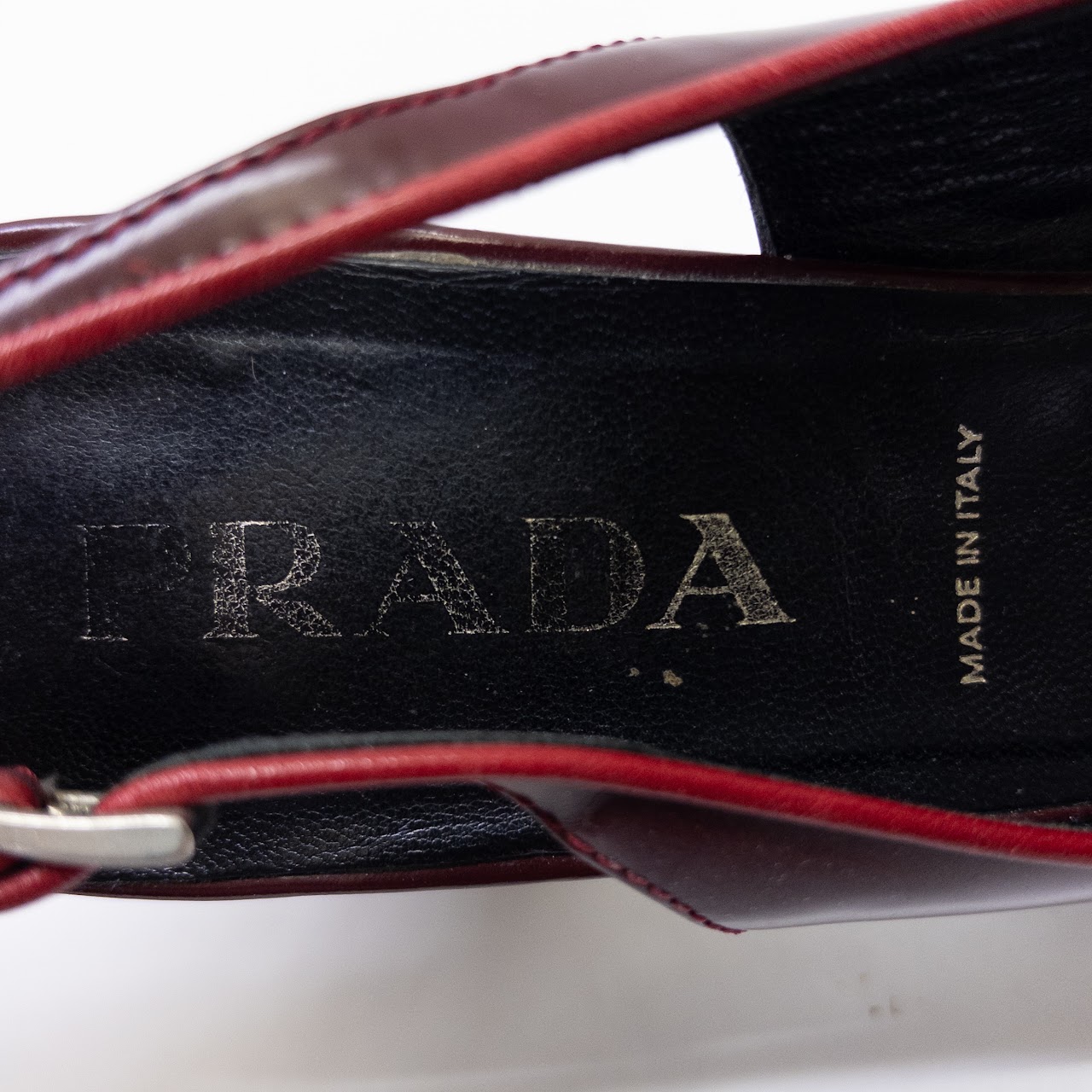 Prada Slingback Chunky Heel Pumps