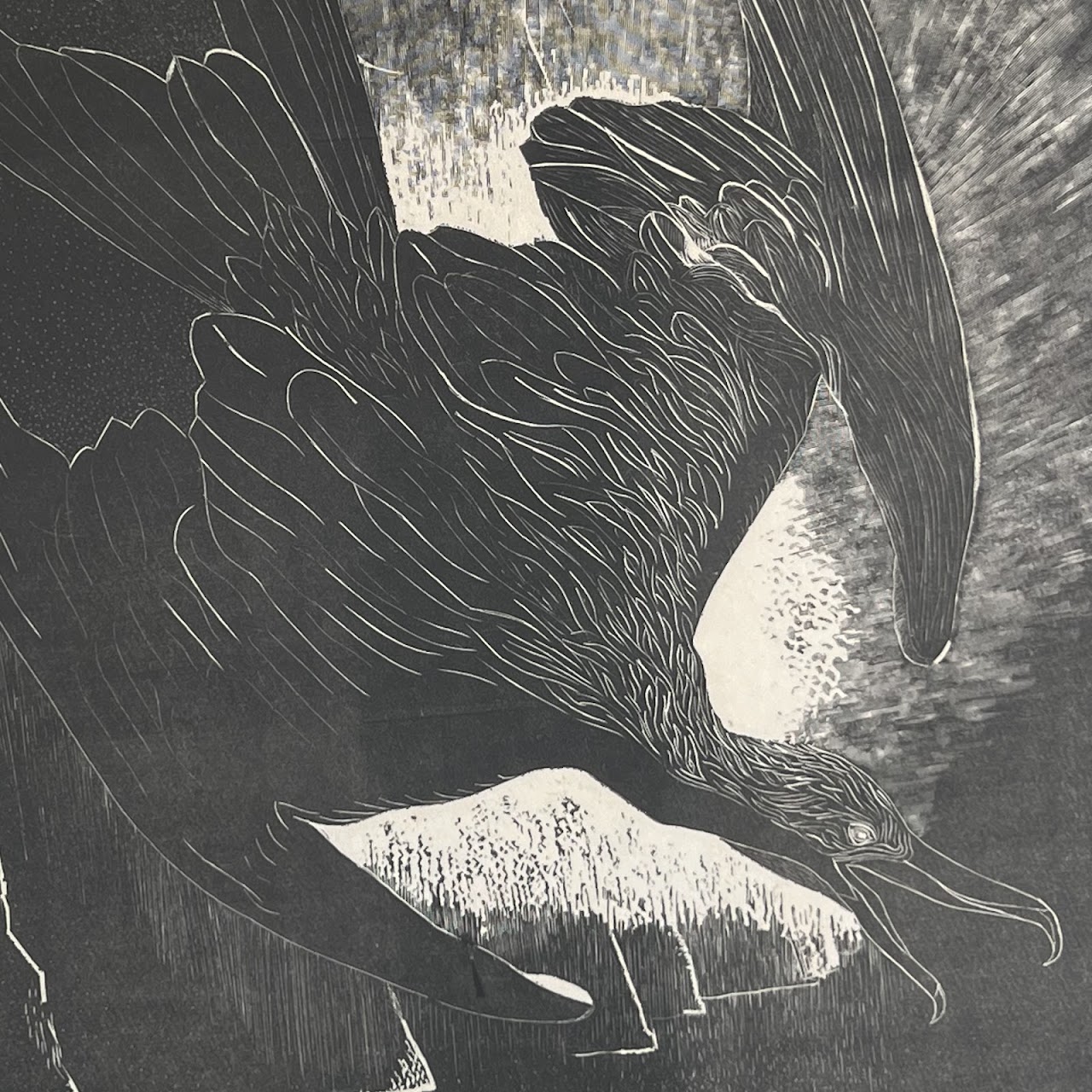 Linda Miller 'Phoenix' Signed Linocut