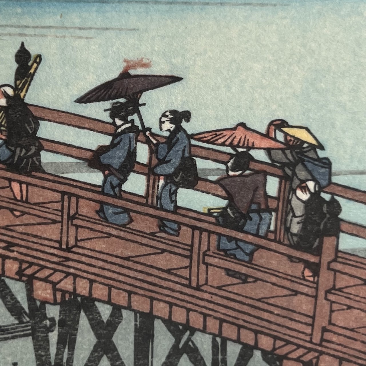 Utagawa Hiroshige Sanjō Ōhashi Bridge, Kyoto Japanese Woodblock Print