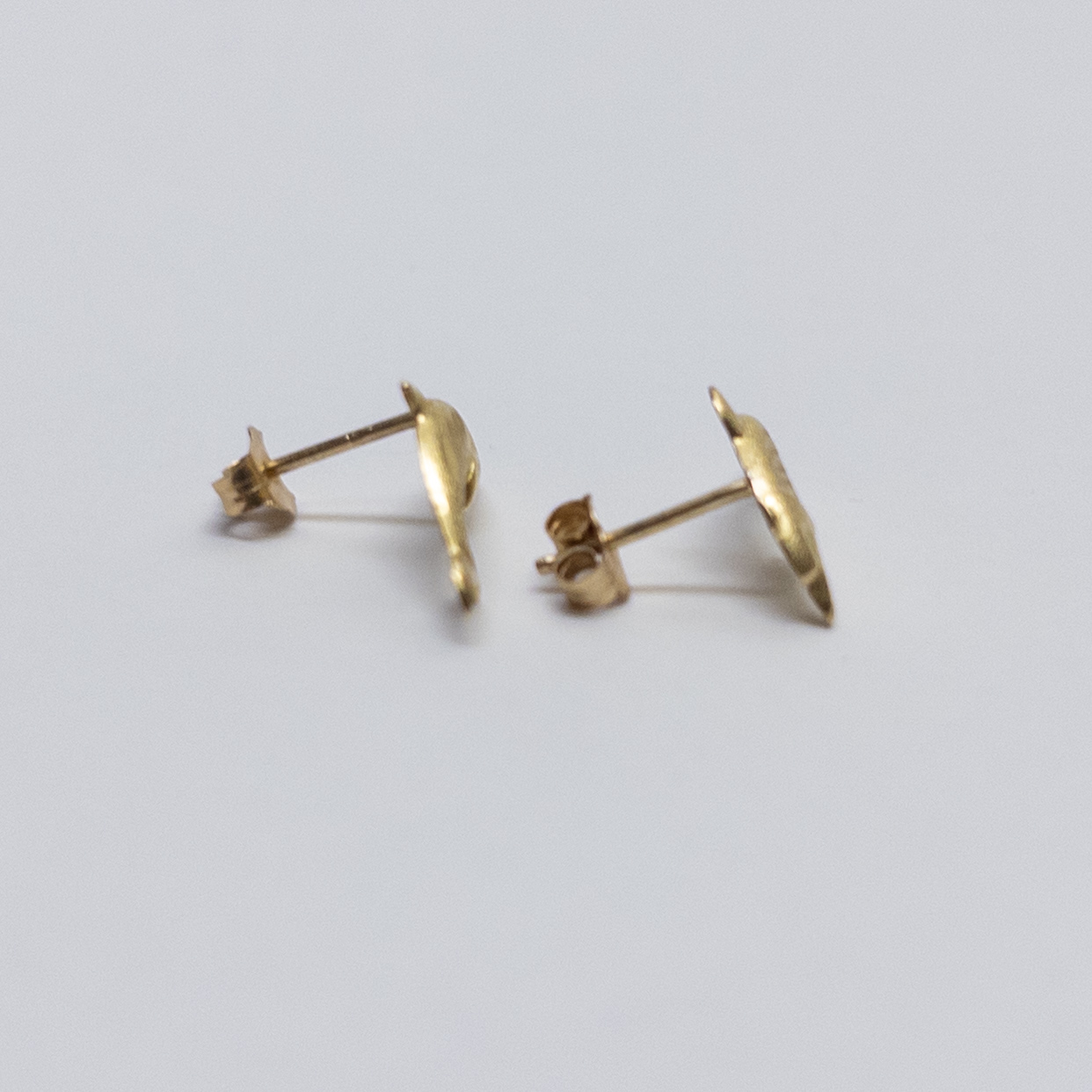 14K Gold Dolphin Earrings