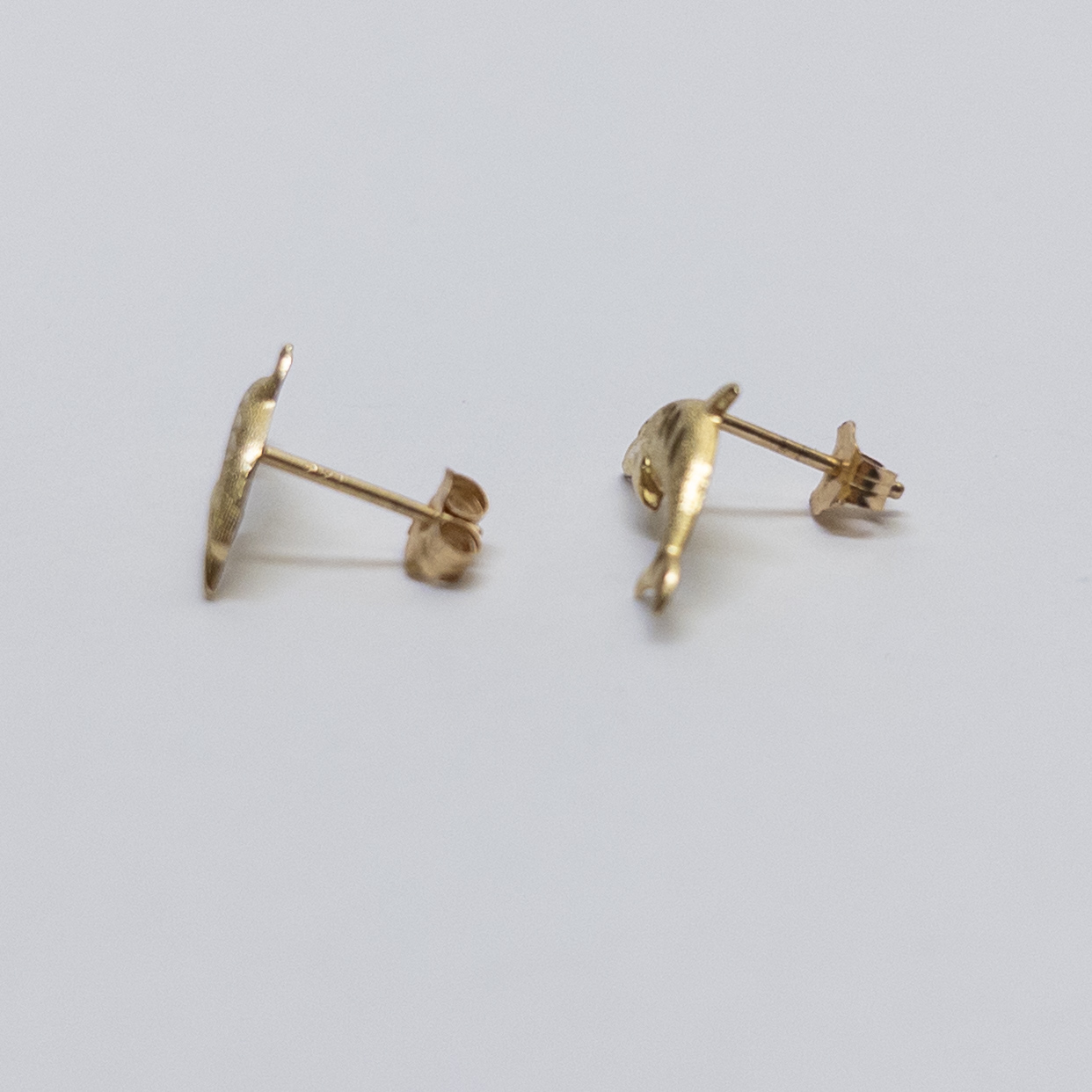 14K Gold Dolphin Earrings