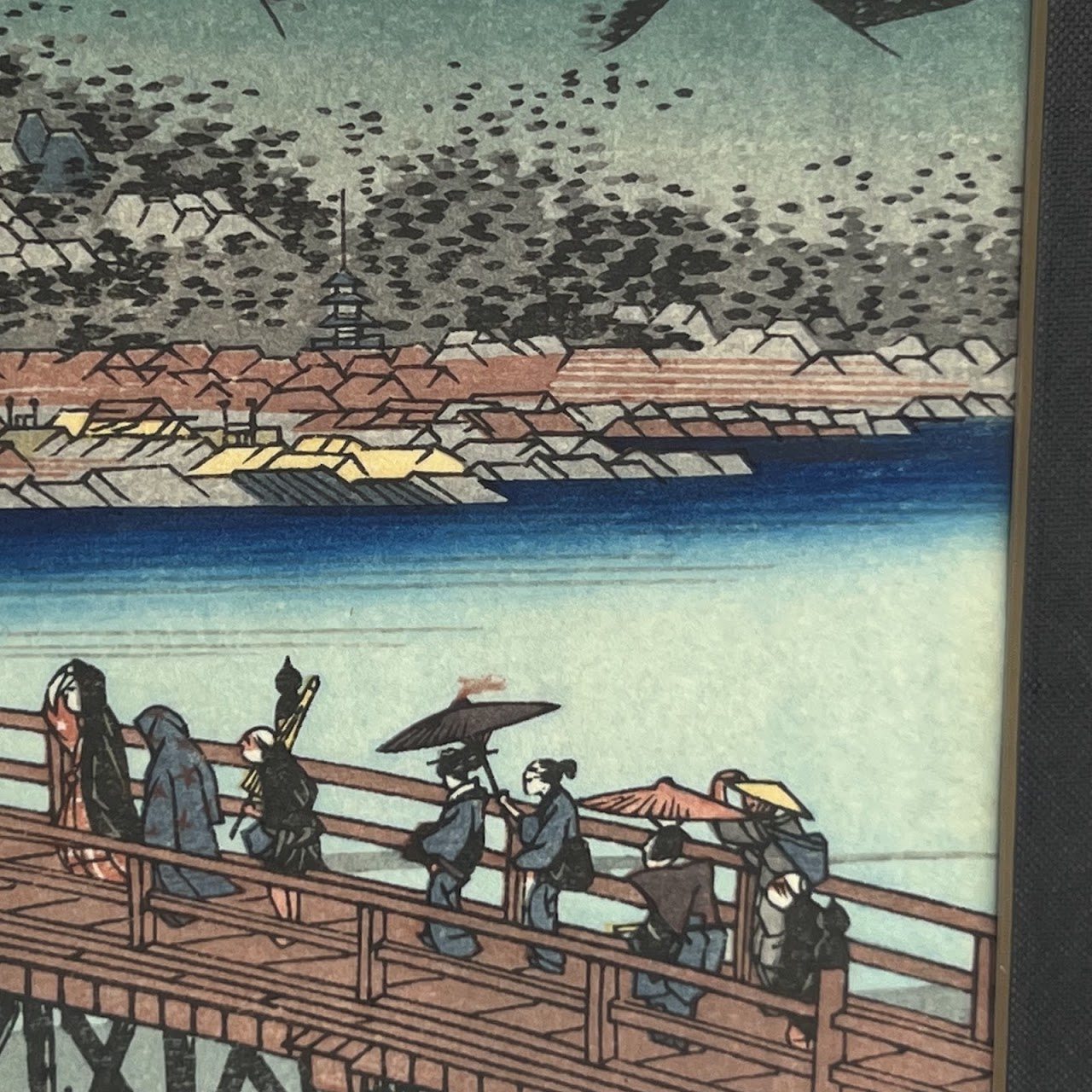 Utagawa Hiroshige Sanjō Ōhashi Bridge, Kyoto Japanese Woodblock Print