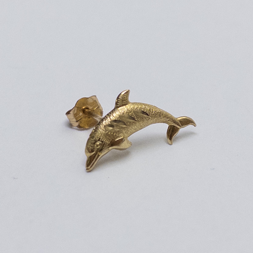 14K Gold Dolphin Earrings