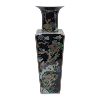 Chinese Qing Kangxzi Style Square Porcelain Large Bottle Vase
