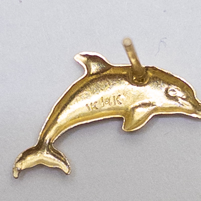 14K Gold Dolphin Earrings