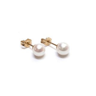 14K Gold and Pearl Earrings