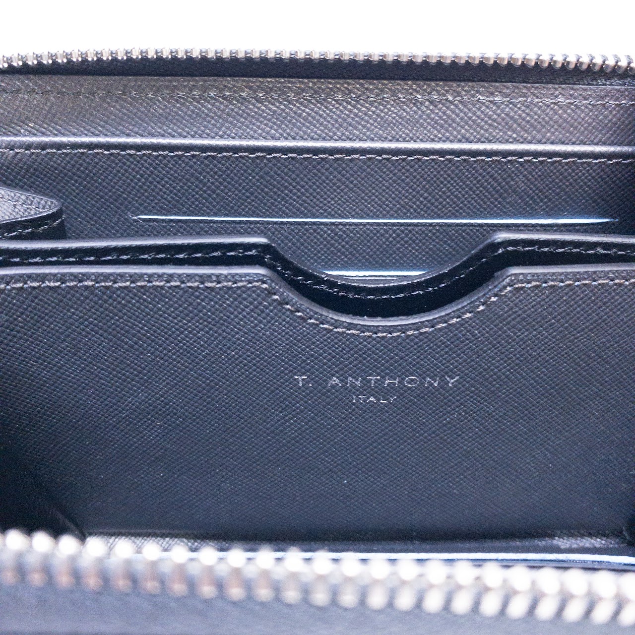 T. Anthony Graphite Leather  Wallet
