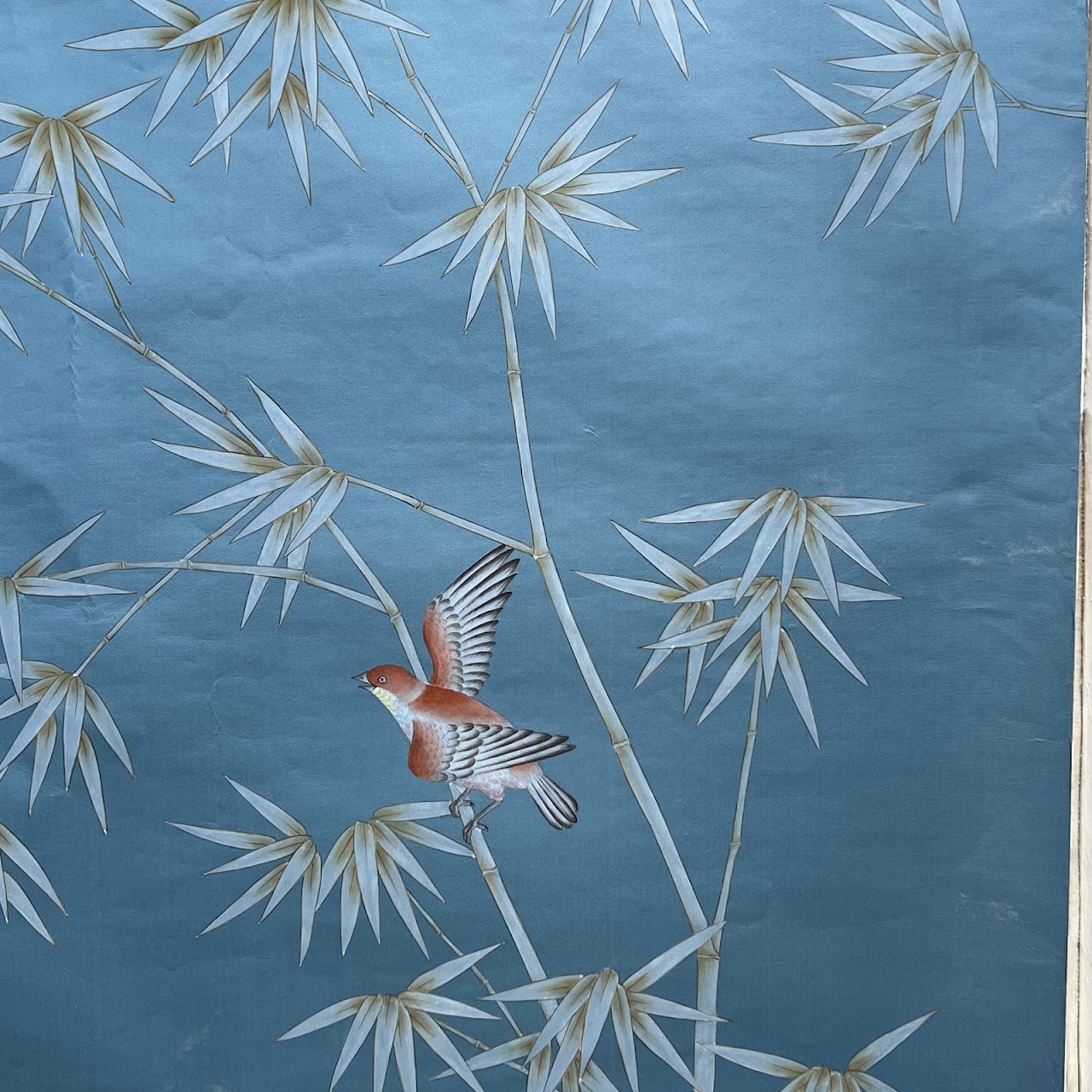 Hand Painted Silk Chinoiserie Wallpaper Panel